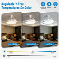 30W Motor DC Ventilador de Techo LED Reversible: 6 Velocidades, 38dB Silencioso, Control Remoto