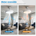 30W Motor DC Ventilador de Techo LED Reversible: 6 Velocidades, 38dB Silencioso, Control Remoto