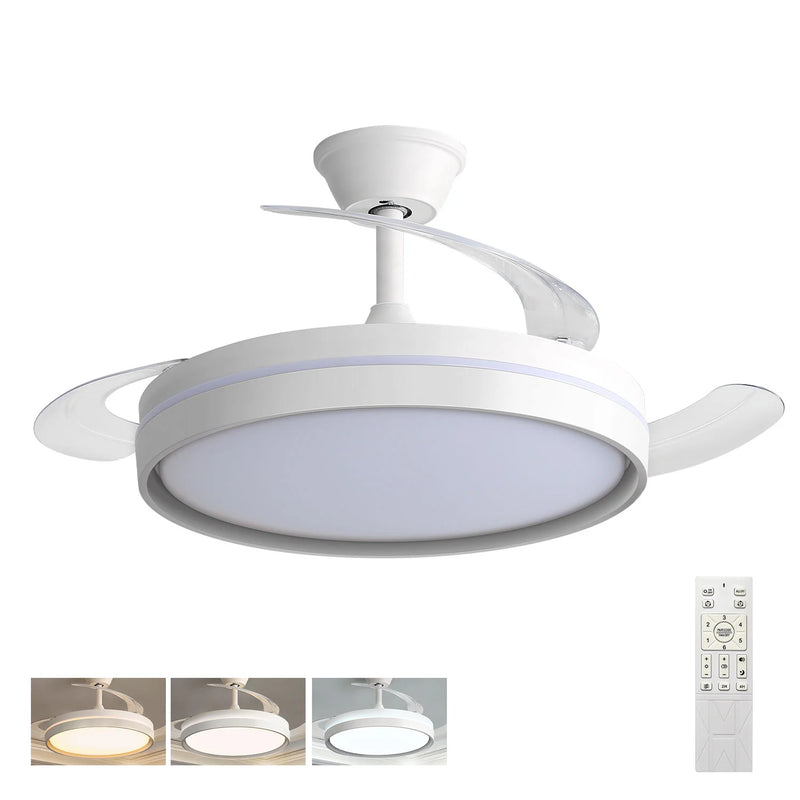 30W Motor DC Ventilador de Techo LED Reversible: 6 Velocidades, 38dB Silencioso, Control Remoto | Miravia Premium