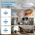 30W Motor DC Ventilador de Techo LED Reversible: 6 Velocidades, 38dB Silencioso, Control Remoto