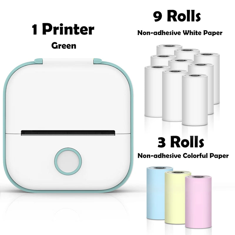 Phomemo T02 Impresora Térmica Mini Inalámbrica de Bolsillo, Impresora de Stickers para DIY, Regalo para Estudiantes