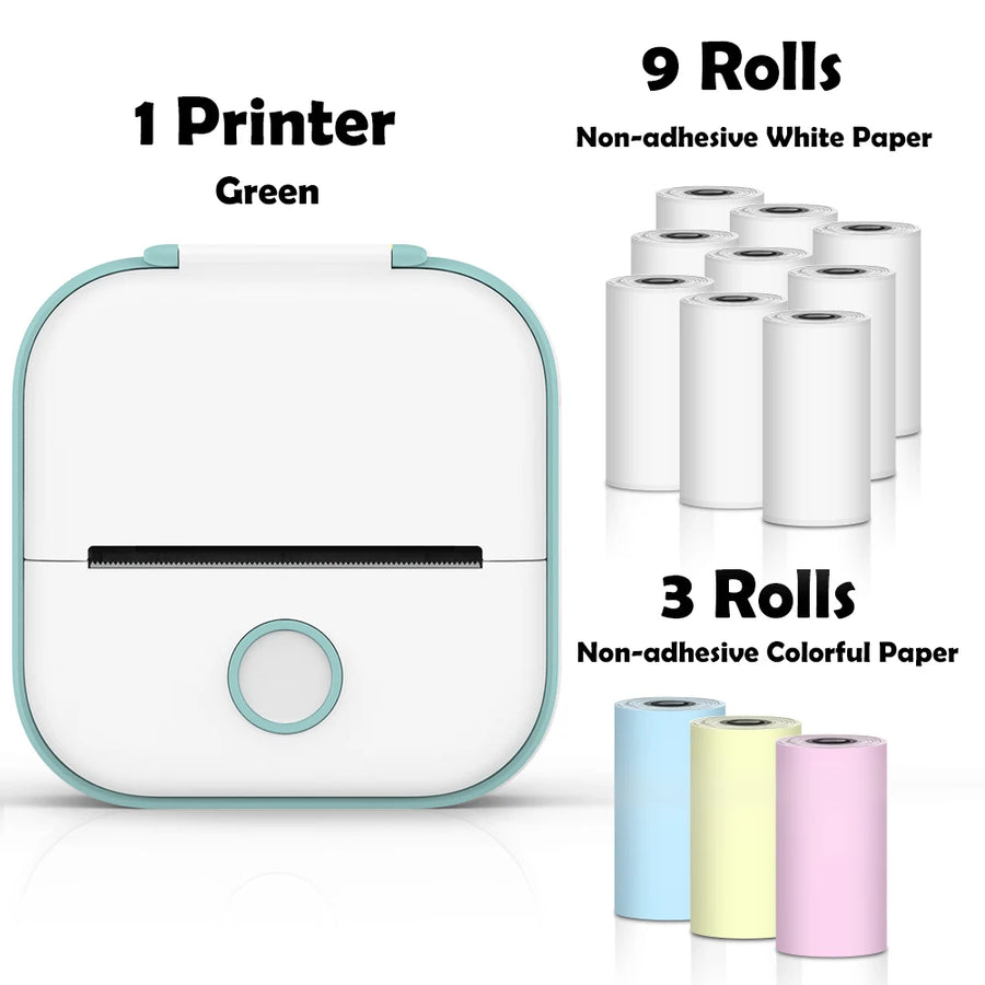Phomemo T02 Impresora Térmica Mini Inalámbrica de Bolsillo, Impresora de Stickers para DIY, Regalo para Estudiantes